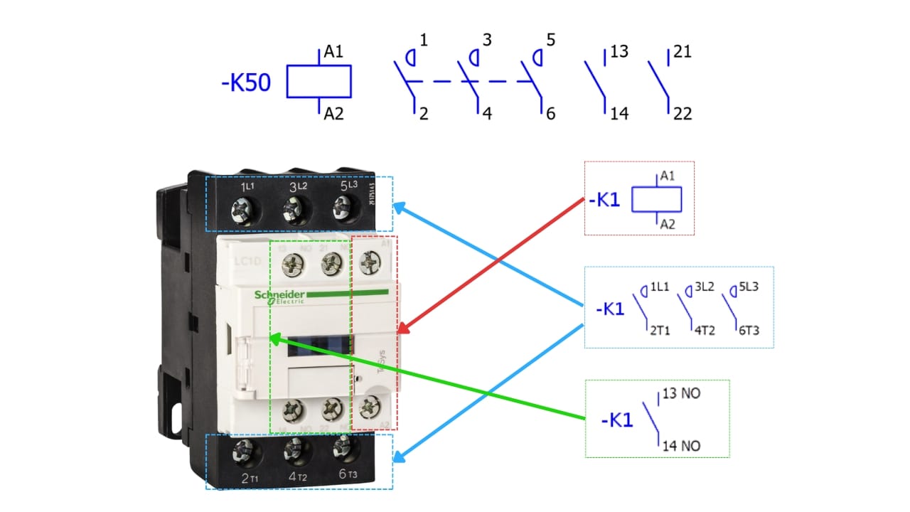 Contactor on the diagram