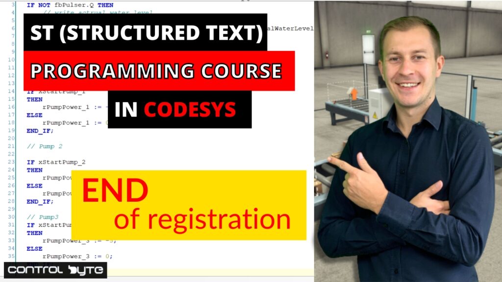 End of registrations for the Structured Text PLC course