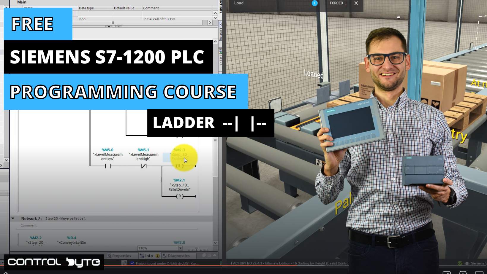 Basic instructions of Ladder Logic – NO/NC contacts, coils – free Siemens PLC  tutorial part #2