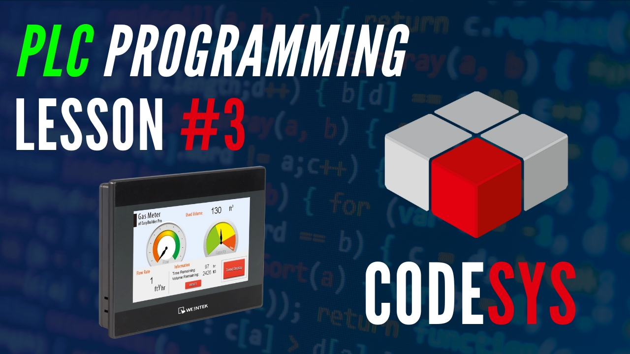 Codesys PLC programming TUTORIAL: Lesson 3 – HMI visualization in simulator