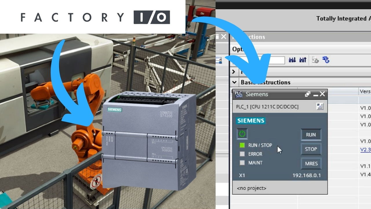 How to Connect Factory IO with Siemens S7-1200 and PLCSIM (V15.1–V20)
