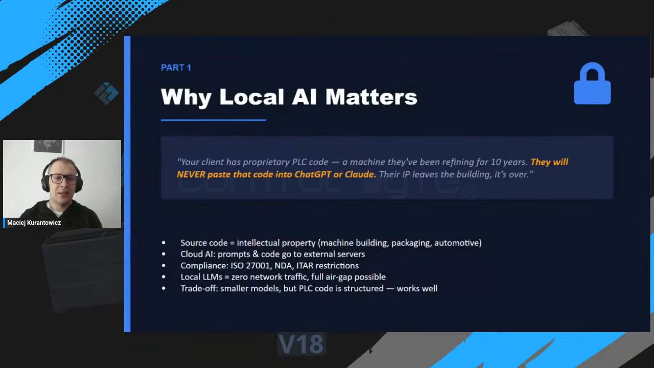 Why local AI matters for PLC code and intellectual property