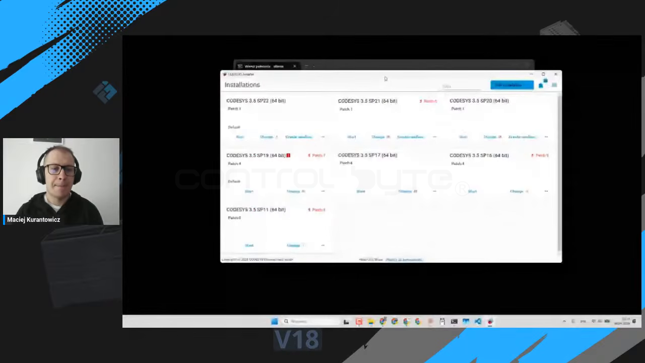 CODESYS versions installed for the demo