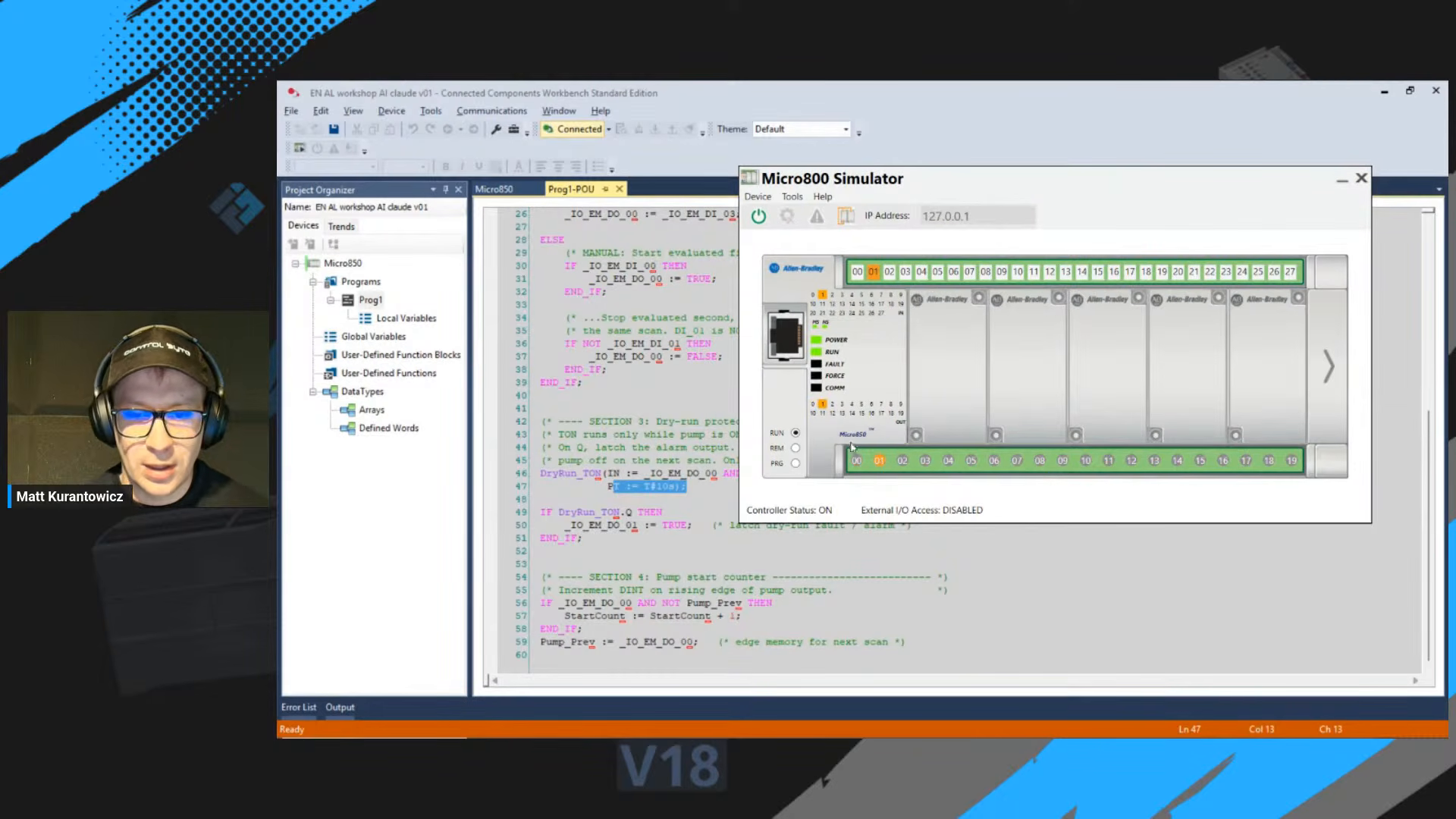 Programming Allen-Bradley Micro820 with AI: A Live Pump-Control Workshop