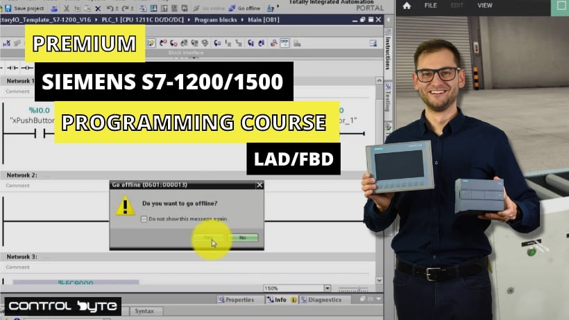 Siemens S7-1200 S7-1500 PLC programming course in LAD FBD and HMI