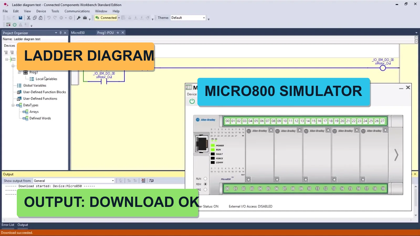 Exercises in Connected Components Workbench and FactoryTalk Design Workbench